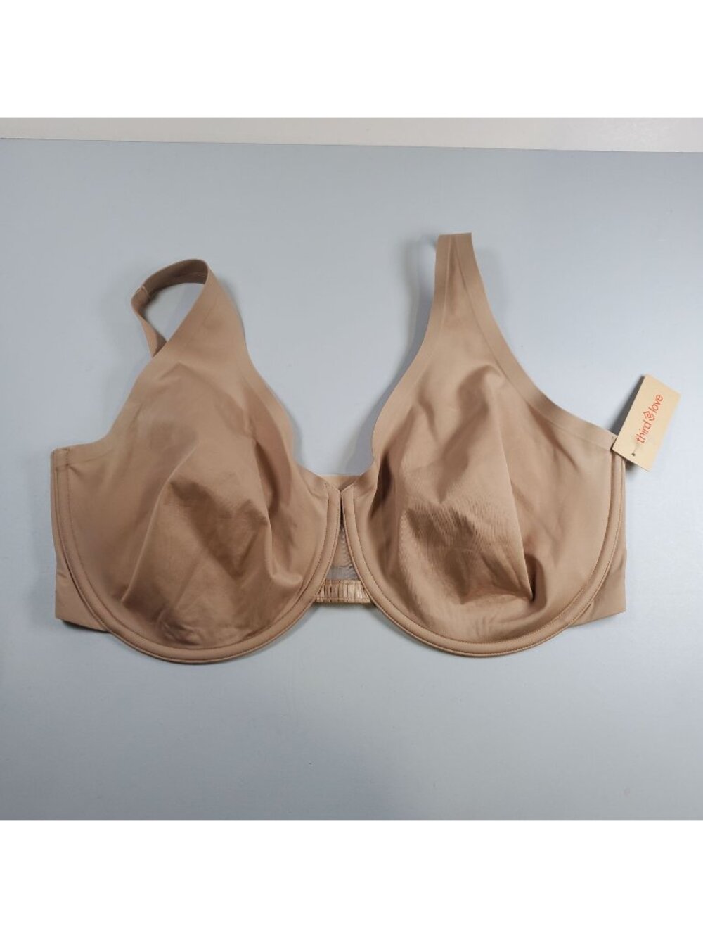 Thirdlove 24/7 Perfect Coverage Bra Plus Size Thick Band 40E Womens NWT Beige